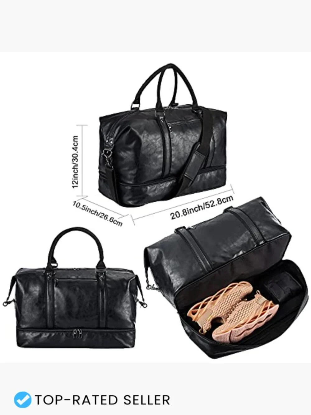 Overnight Weekender Travel Bag with Shoe Pouch Duffel Carry On